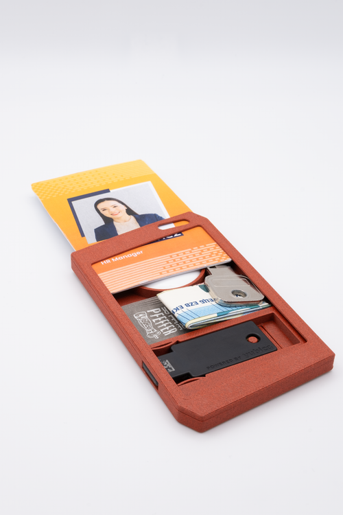 "Design" ID Badge Holder with AirTag & YubiKey – maximum security - 3D‑Printed