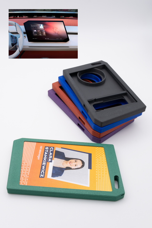 "Design" ID Badge Holder with AirTag & YubiKey – maximum security - 3D‑Printed
