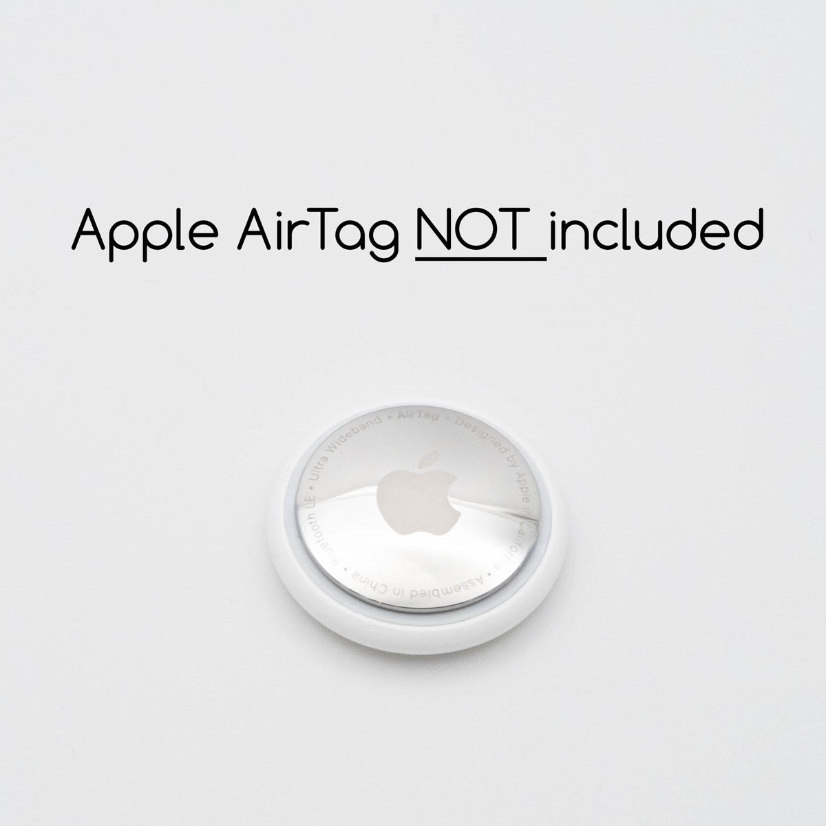 Hinweis zum nicht enthaltenen Apple AirTag beim AirTag-kompatiblen Schlüsselanhänger