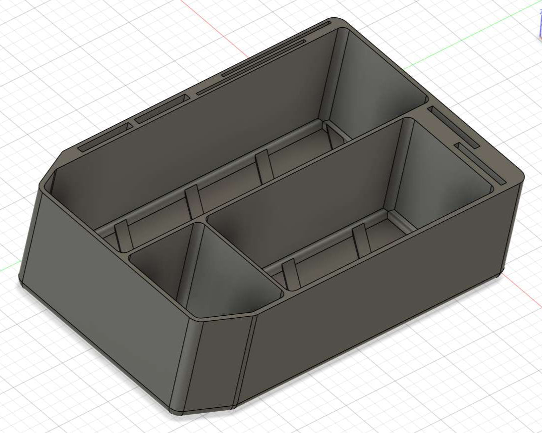 3D printed armrest organizer insert for Porsche 996 and 986 CAD Image